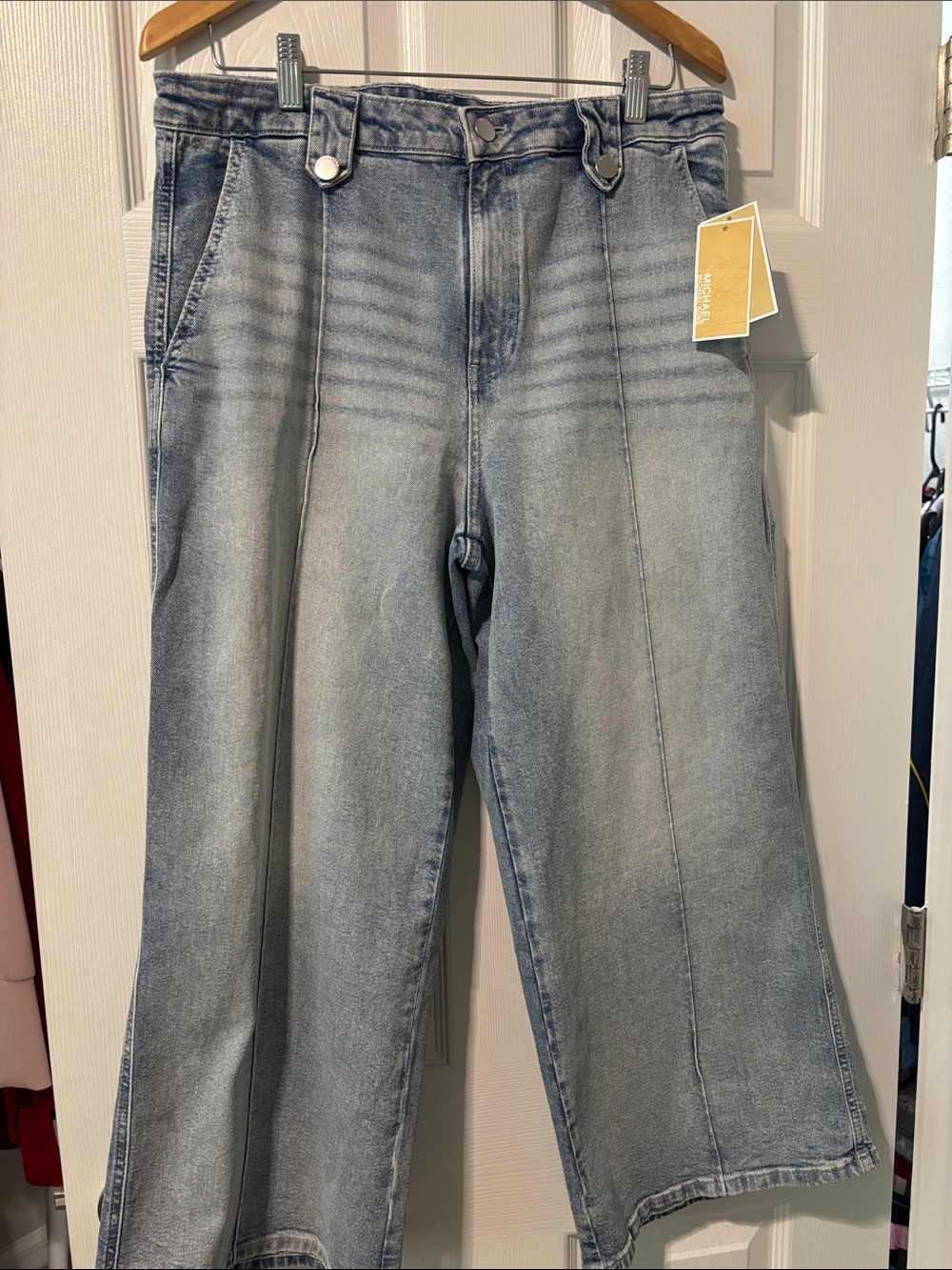 Michael Kors Wide Leg High-Rise Light Wash Women’s Jeans - Picture 2 of 8